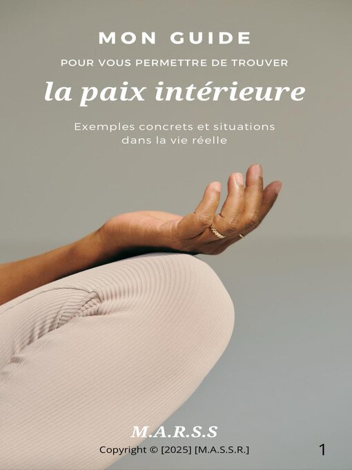 Cover image for La paix intérieure